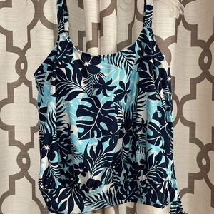 Tropical Print Women's Swim Top